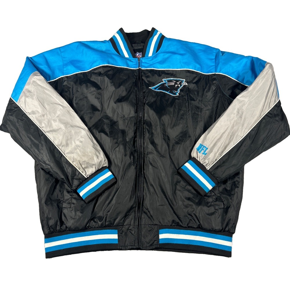 Carolina Panthers NFL Adult Track Jacket Blue Black Silver XL